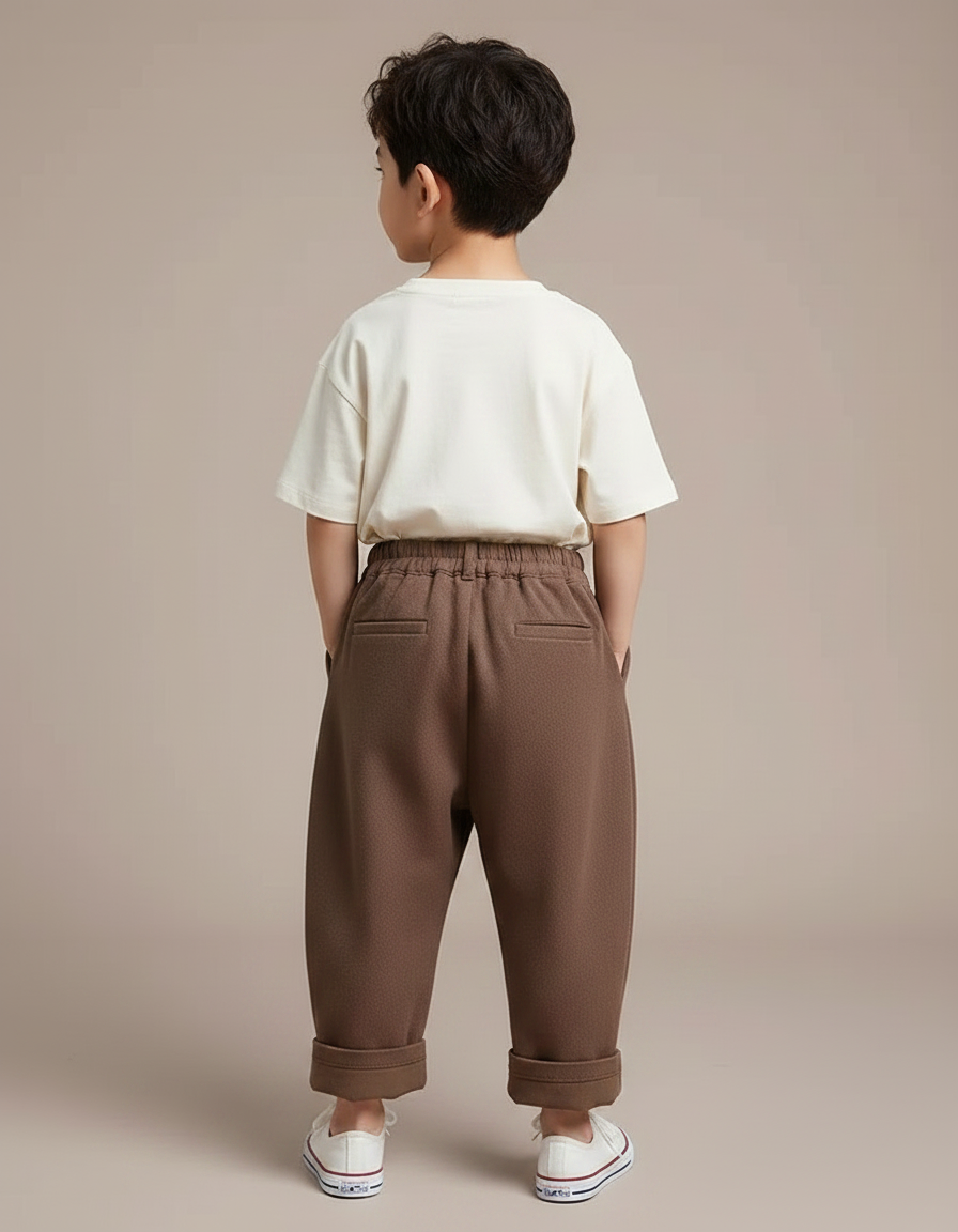 Pantalon Ballon Fluide - Marron Gabardine - vue 2