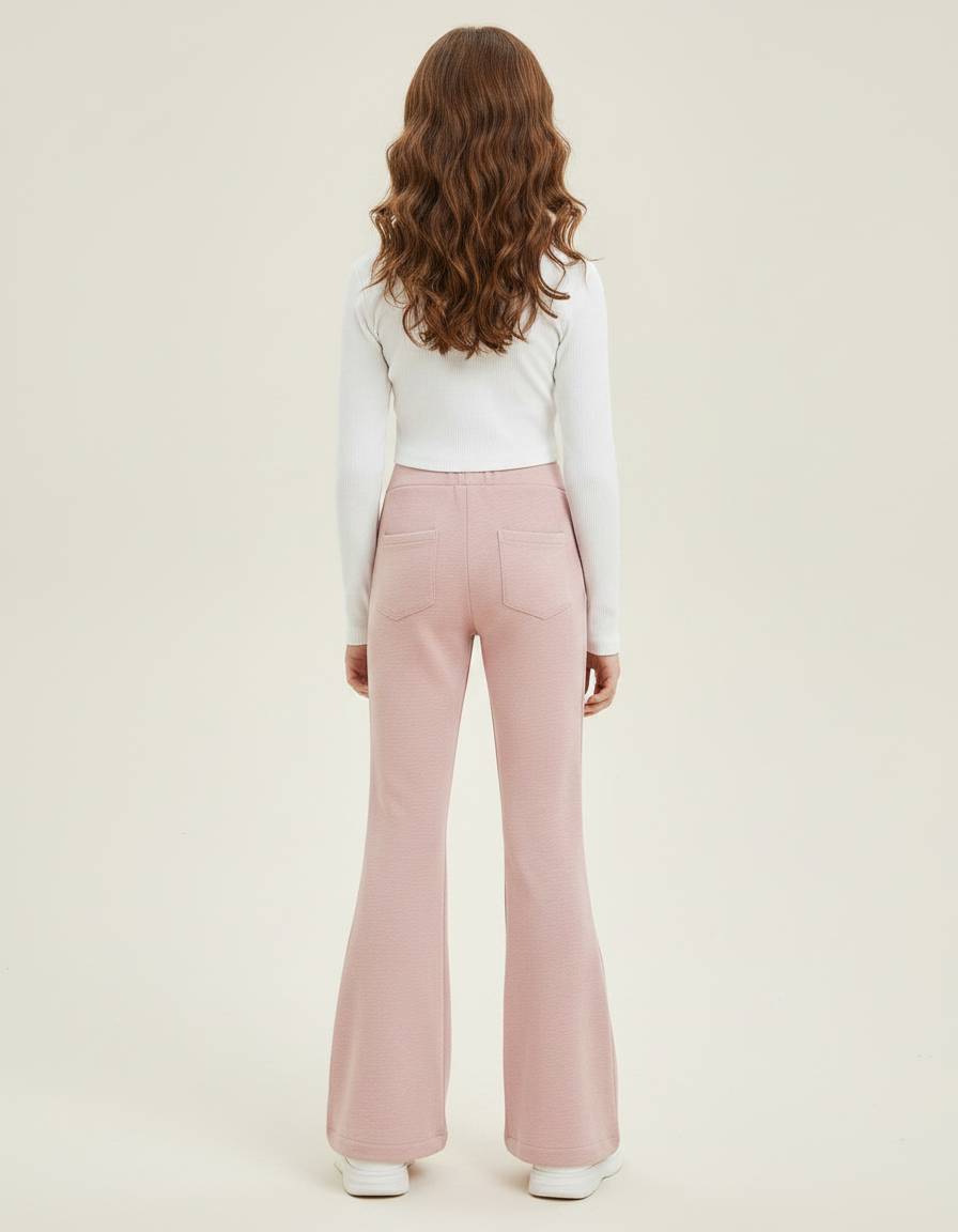 Pantalon Fluide Rose Évasé Confortable Fille - Molleton - vue 2