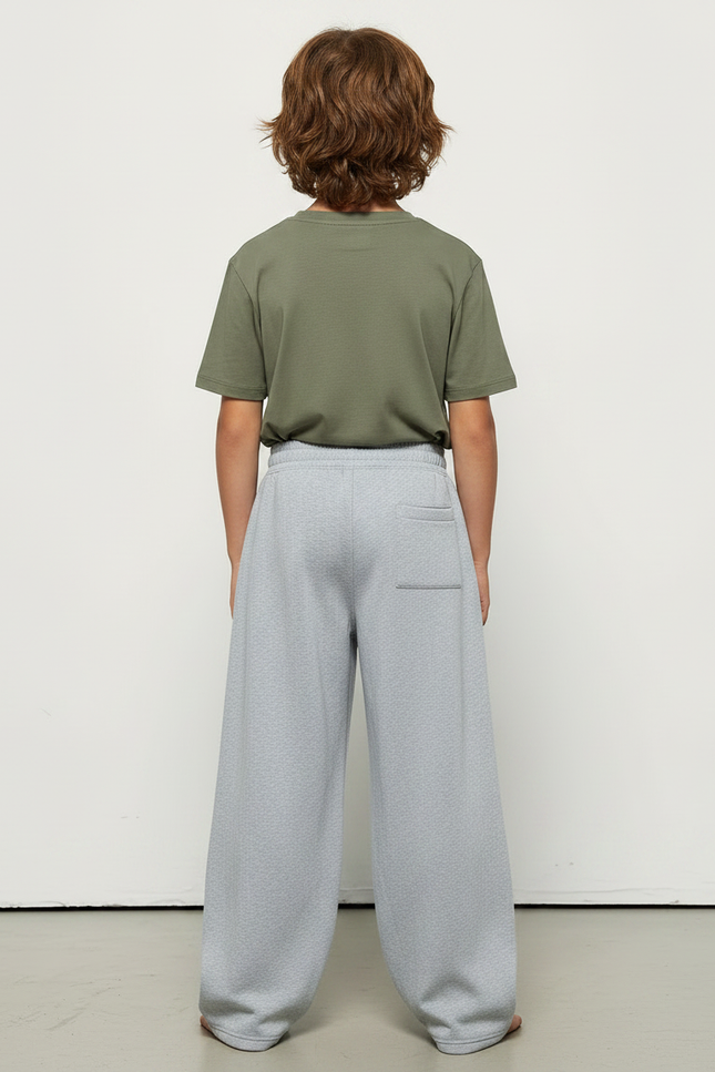 Pantalon Fluide Gris Ample Coton Basique Garçon - Molleton - vue 2