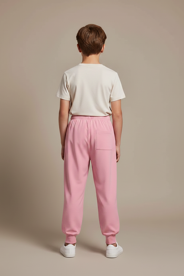 Pantalon Fluide Rose Cargo Enfant Cordon Jogger - Polyester - vue 2