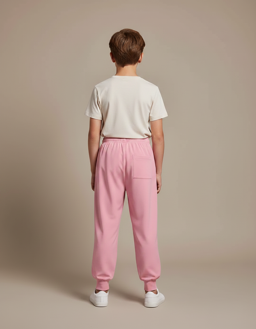 Pantalon Fluide Rose Cargo Enfant Cordon Jogger - Polyester - vue 2