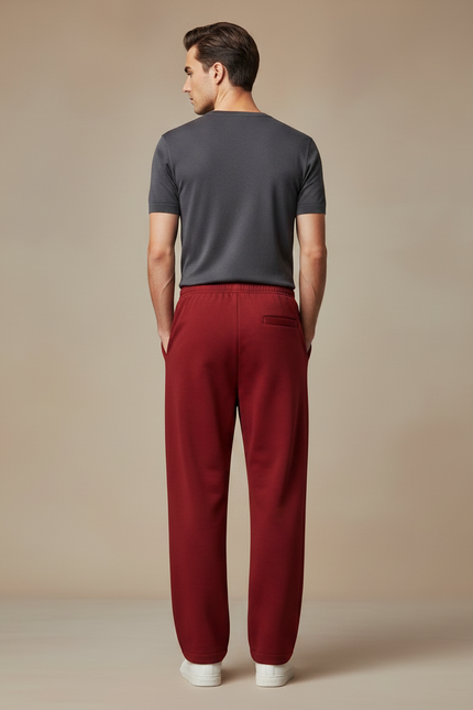 Pantalon Fluide Rouge Dragon Chinois Ample Homme - Bordeaux Molleton - vue 2