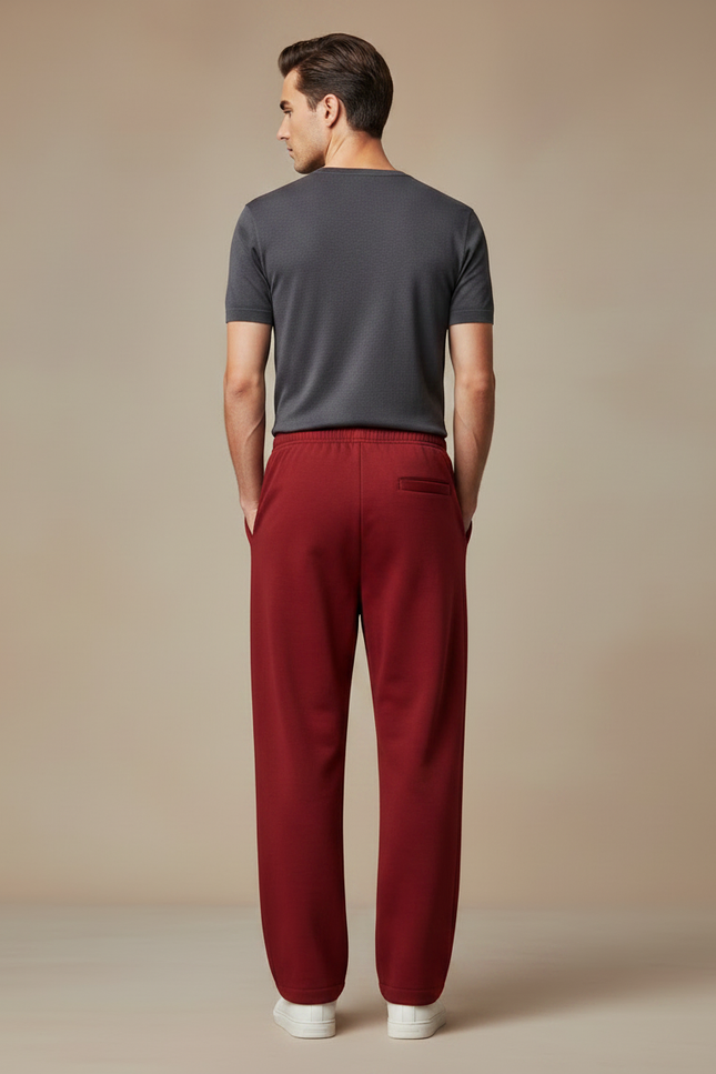 Pantalon Fluide Rouge Dragon Chinois Ample Homme - Bordeaux Molleton - vue 2