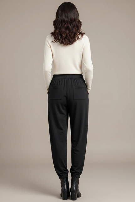 Pantalon Sarouel Fluide Femme - Noir Viscose - vue 2