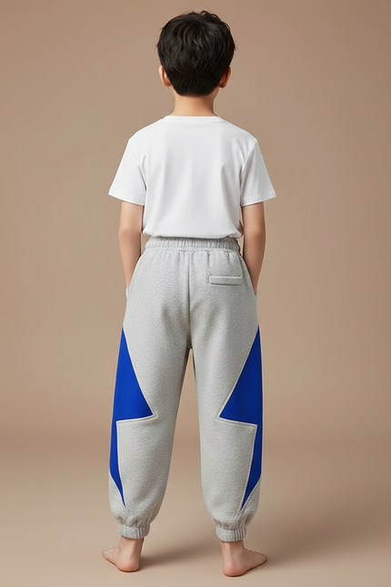 Pantalon Fluide Gris Bleu Ample Sport Enfant - Molleton - vue 2