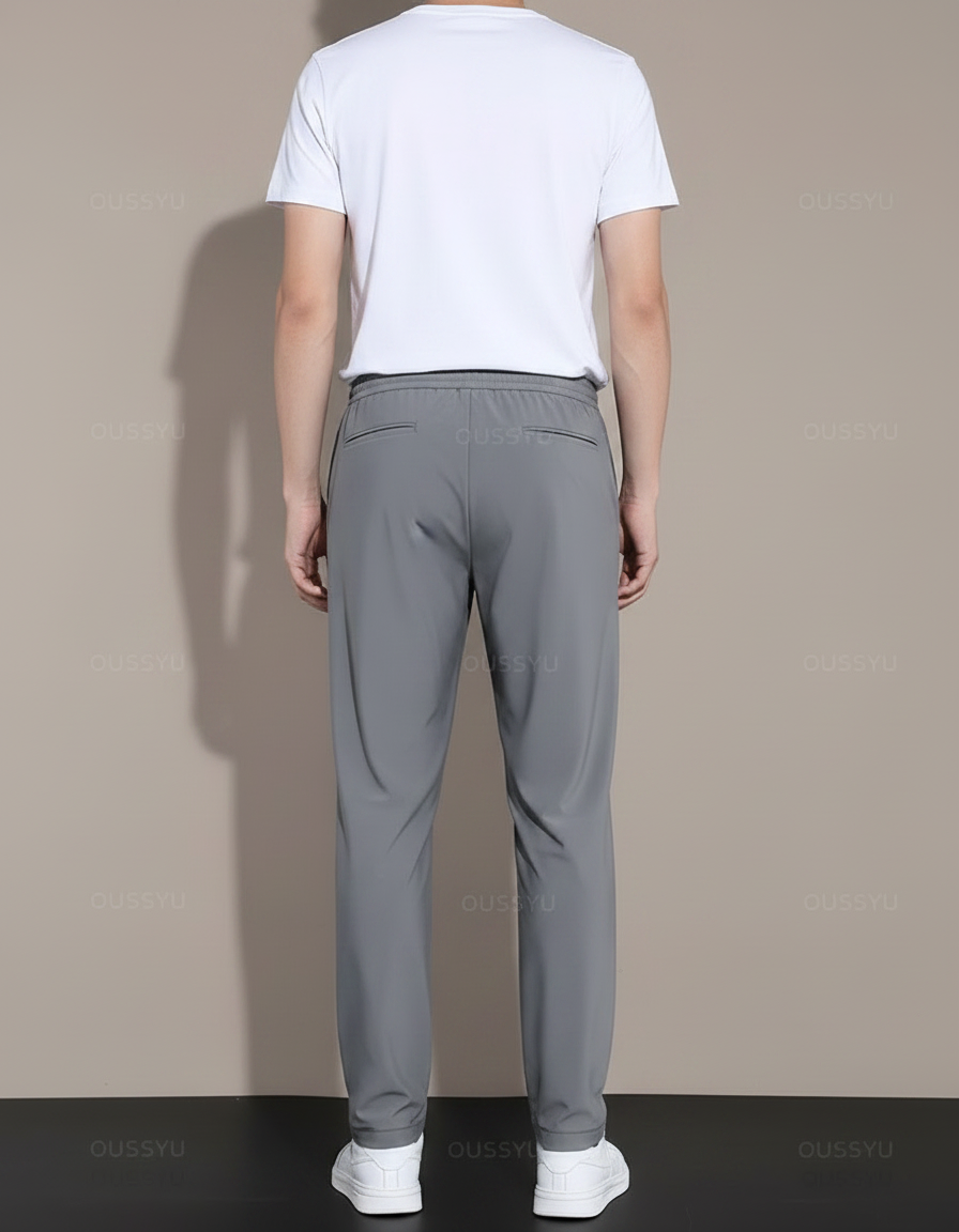 Pantalon Fluide Gris Décontracté Léger Sportif Homme - Polyester - vue 2