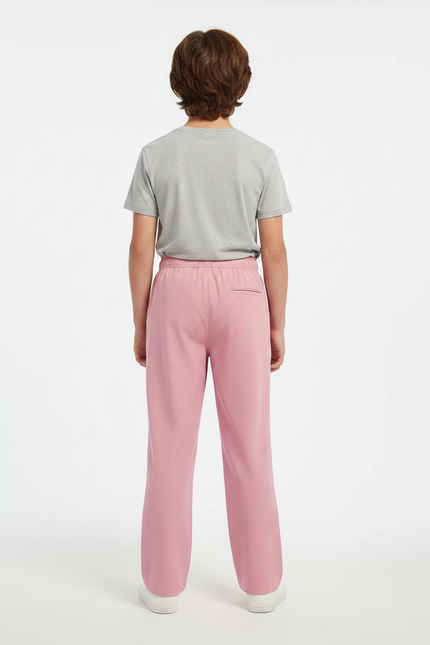 Pantalon Fluide Rose Droit Décontracté Cordon Enfant - Polyester - vue 2