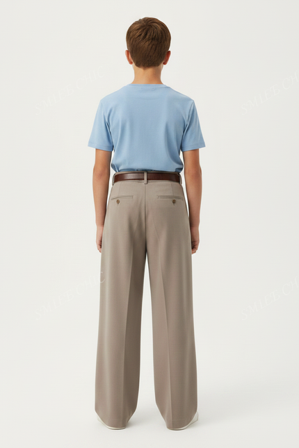 Pantalon Fluide Marron Ample Plissé Confortable Décontracté - Viscose - vue 2