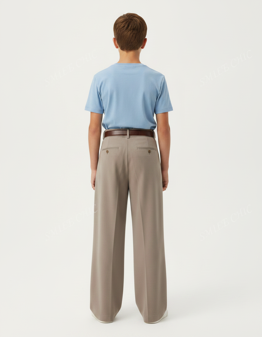Pantalon Fluide Marron Ample Plissé Confortable Décontracté - Viscose - vue 2