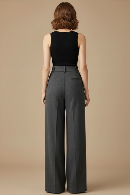 Pantalon Fluide Femme Automne Hiver - Gris Polyester - vue 2