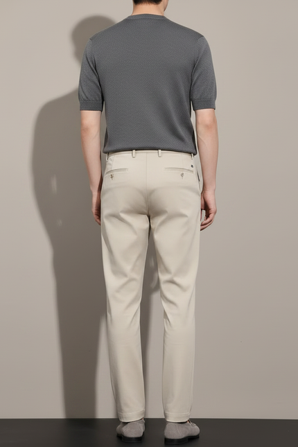 Pantalon Fluide Beige Droit Décontracté Homme Léger - Gabardine - vue 2