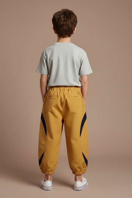 Pantalon Fluide Ample Jaune Moutarde Sportif Garçon - Polyester - vue 2