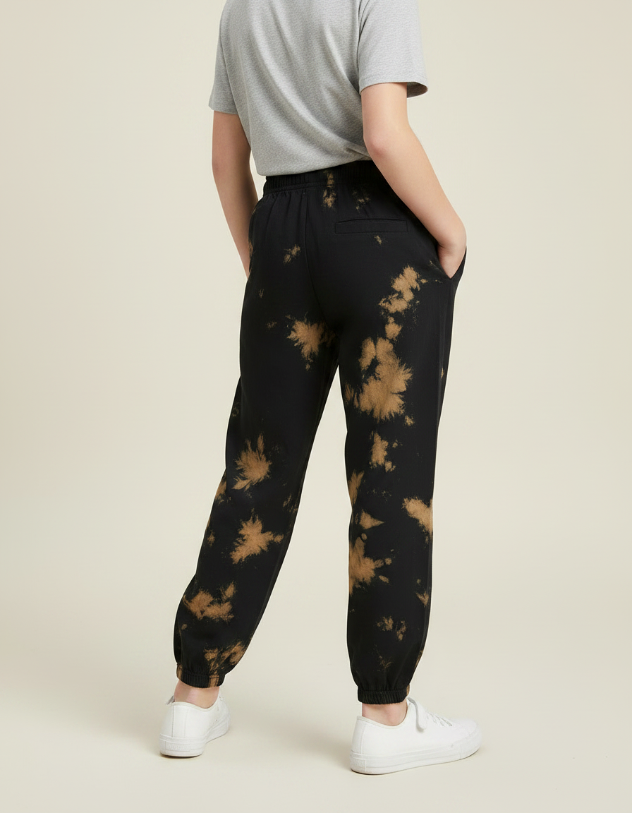 Pantalon Fluide Tie And Dye - Noir Molleton - vue 2