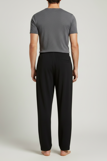 Pantalon Fluide Homme Noir Ample Confort Décontracté - Viscose - vue 2