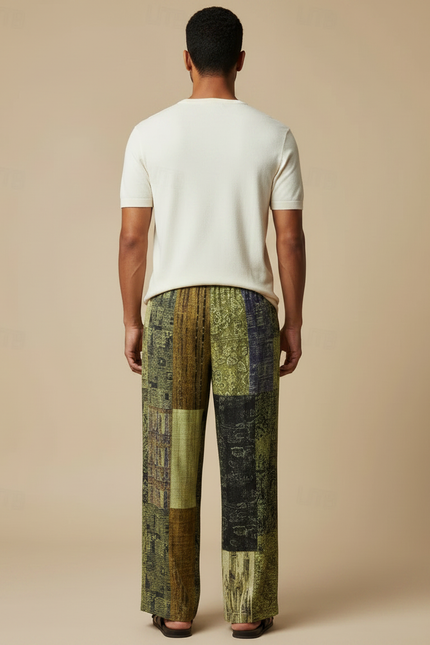 Pantalon Fluide Patchwork - Multicolore Viscose - vue 2