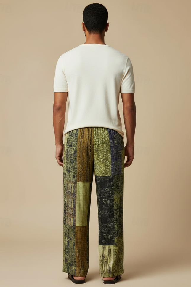 Pantalon Fluide Patchwork - Multicolore Viscose - vue 2