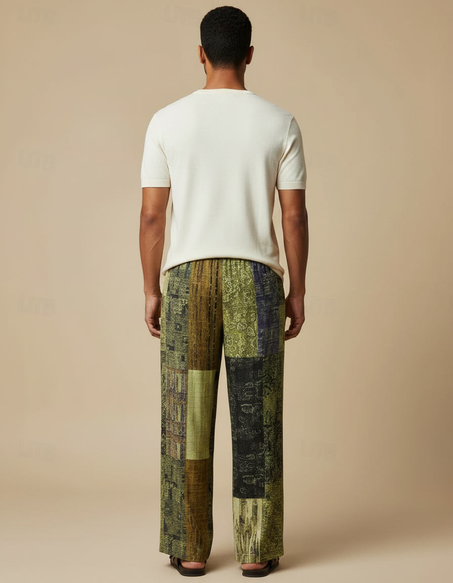 Pantalon Fluide Patchwork - Multicolore Viscose - vue 2