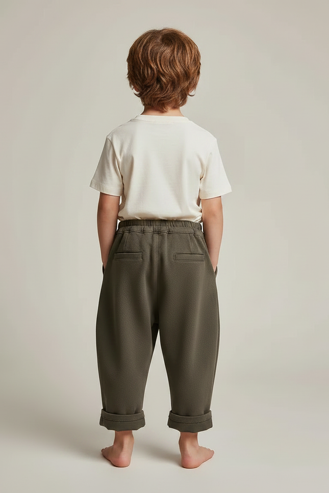 Pantalon Fluide Fuselé - Kaki Molleton - vue 2