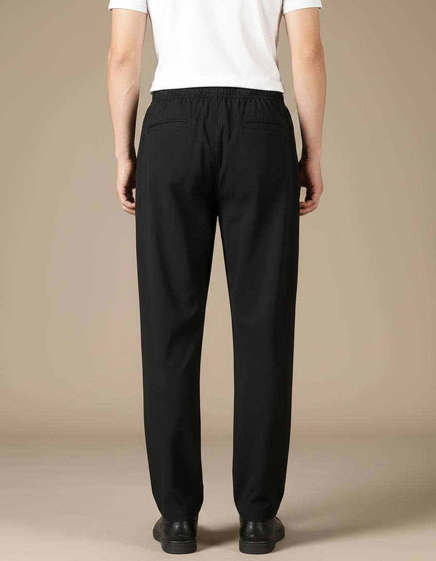 Pantalon Fluide Noir Ample Cargo Confortable Homme - Polyester - vue 2