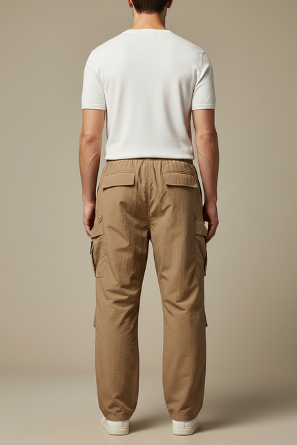 Pantalon Fluide Avec Poche - Beige Polyester - vue 2