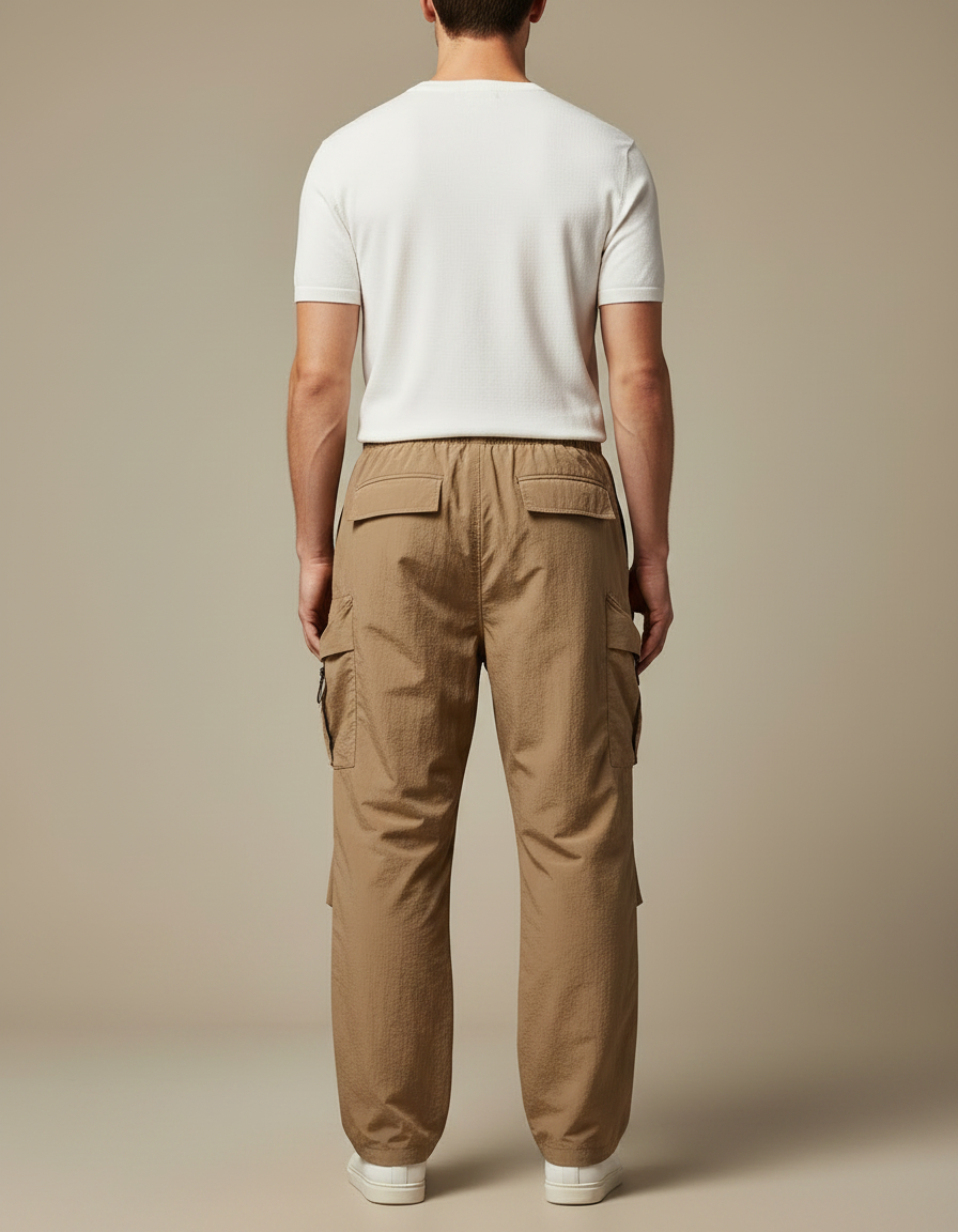 Pantalon Fluide Avec Poche - Beige Polyester - vue 2