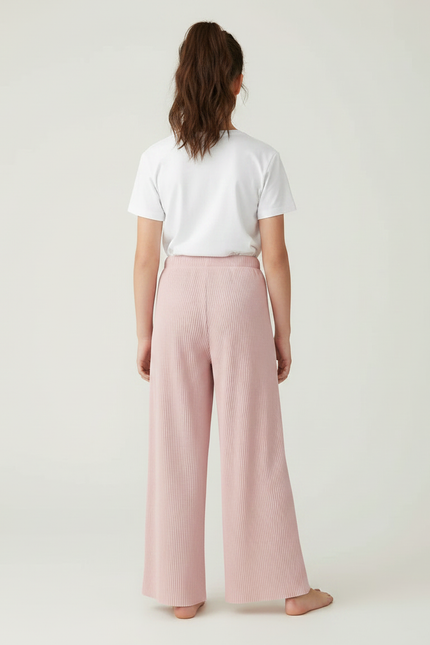 Pantalon Fluide Rose Plissé Ample Confortable Enfant - Maille - vue 2
