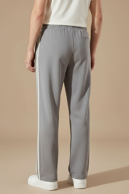 Pantalon Fluide Gris Coton Ample Sport Cordon - Molleton - vue 2