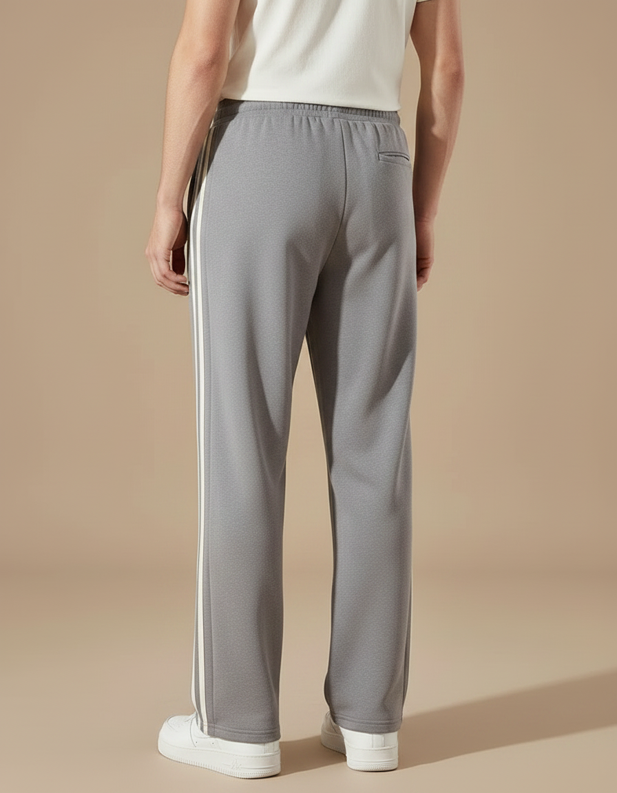 Pantalon Fluide Gris Coton Ample Sport Cordon - Molleton - vue 2