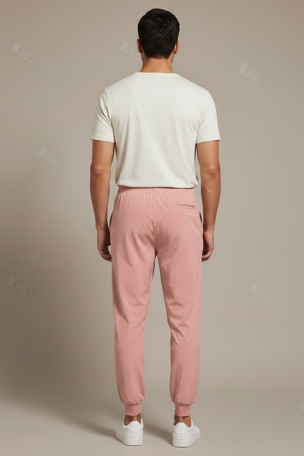 Pantalon Fluide Rose Homme Sport Décontracté Confortable - Polyester - vue 2