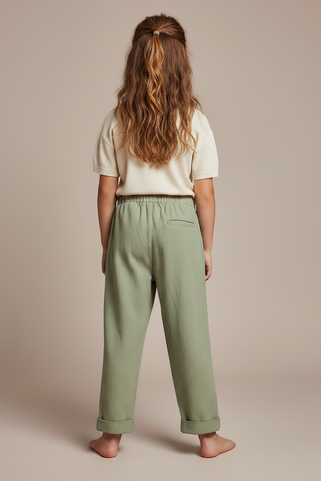 Pantalon Fluide Vert Ample Décontracté Fille - Molleton - vue 2