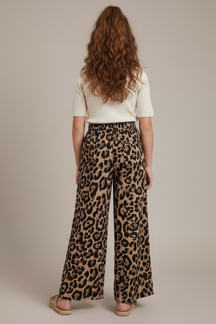 Pantalon Fluide Léopard Marron Ample Confortable Enfant - Viscose - vue 2