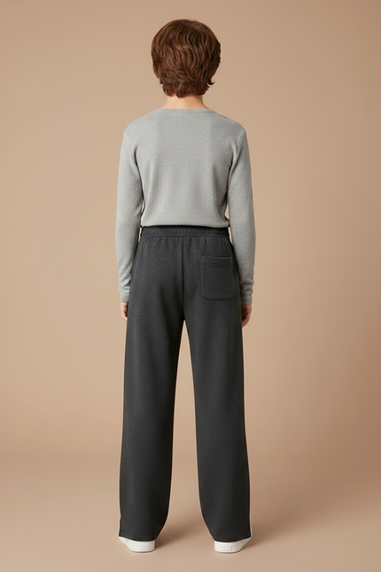 Pantalon Fluide Gris Foncé Ample Décontracté Enfant - Molleton - vue 2