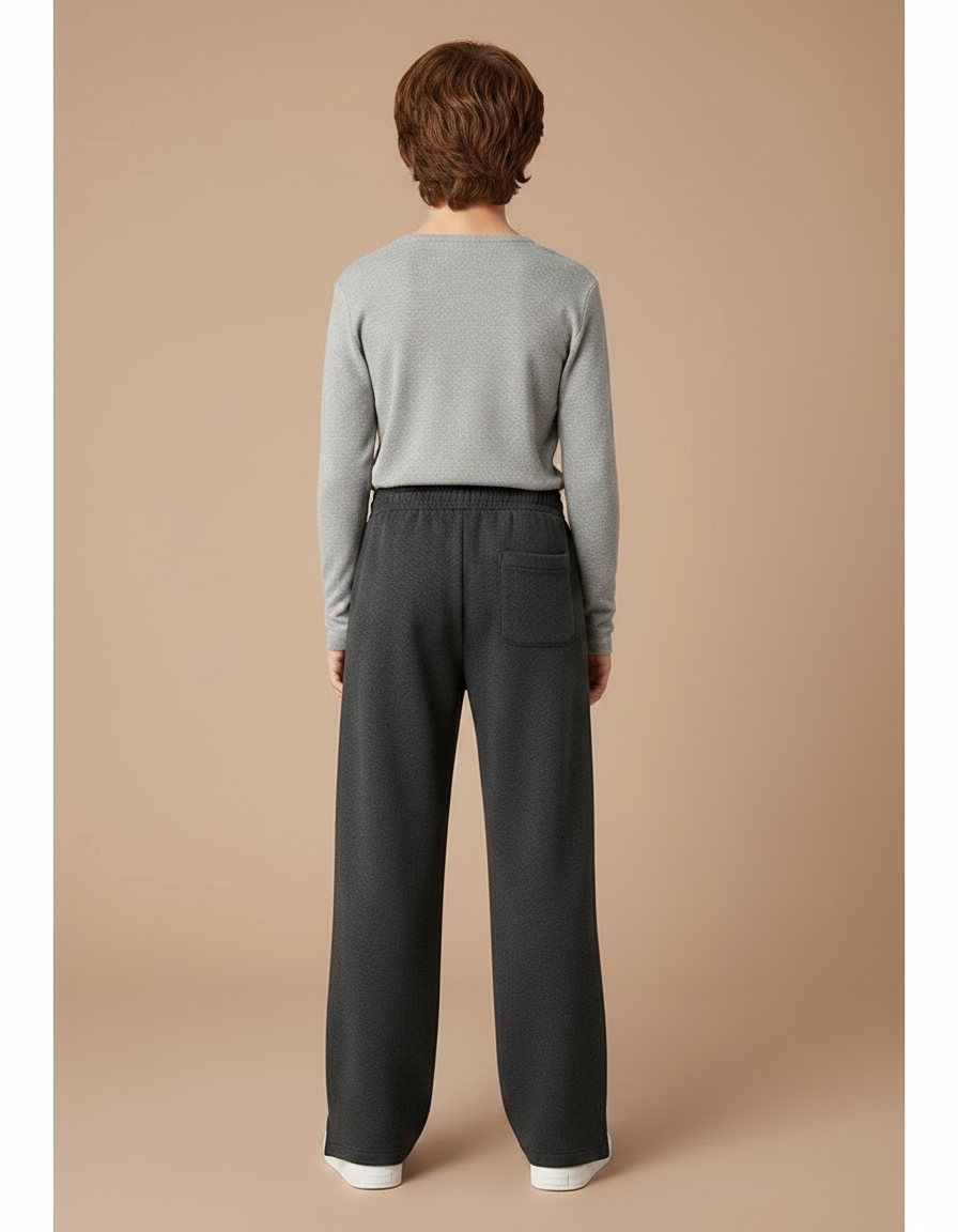 Pantalon Fluide Gris Foncé Ample Décontracté Enfant - Molleton - vue 2