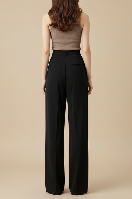 Pantalon Fluide Chic - Noir Viscose - vue 2