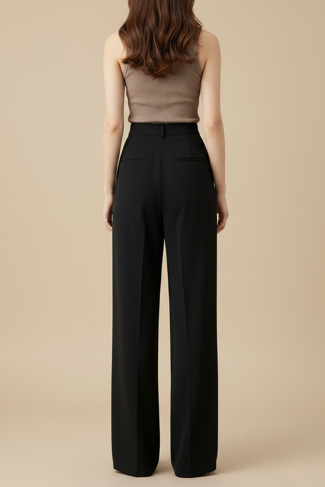Pantalon Fluide Chic - Noir Viscose - vue 2