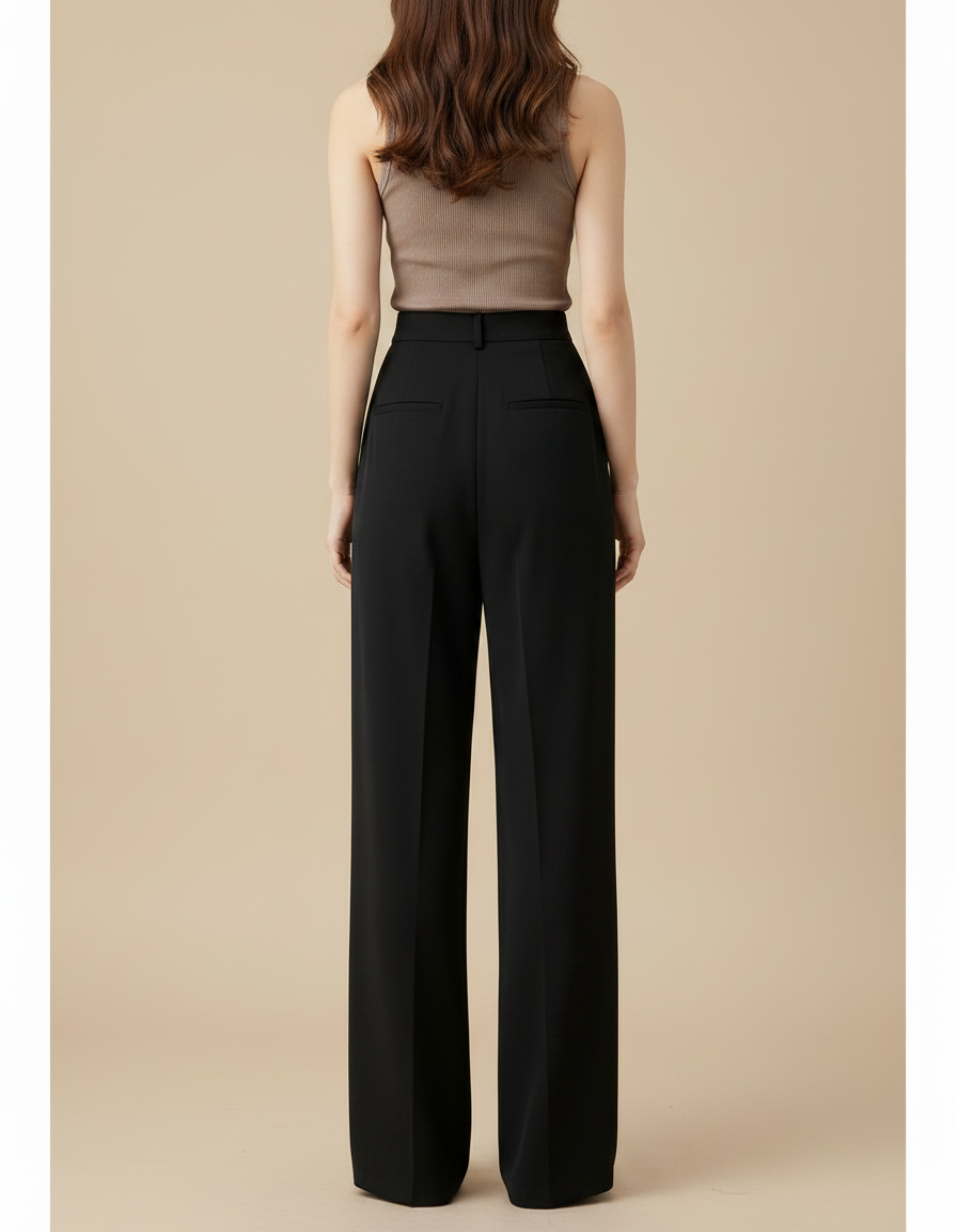 Pantalon Fluide Chic - Noir Viscose - vue 2