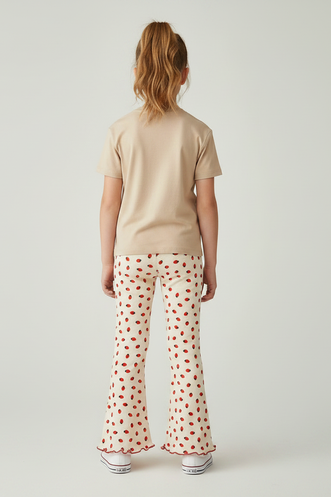 Pantalon Fluide Évasé Imprimé Fraises Enfant - Molleton - vue 2