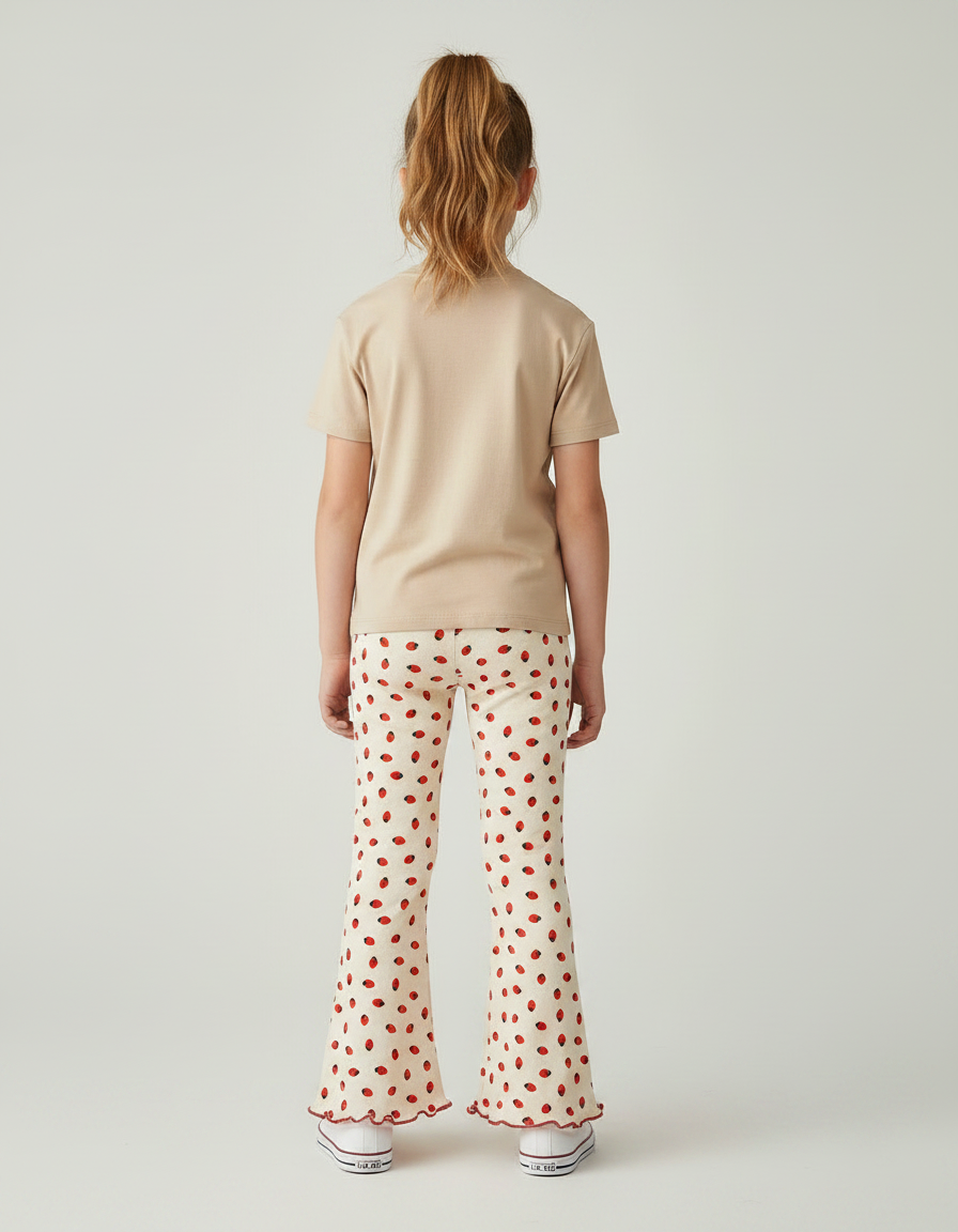 Pantalon Fluide Évasé Imprimé Fraises Enfant - Molleton - vue 2
