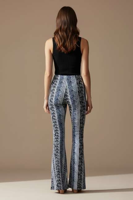Pantalon Fluide Imprimé Bohème Évasé Confortable - Viscose - vue 2