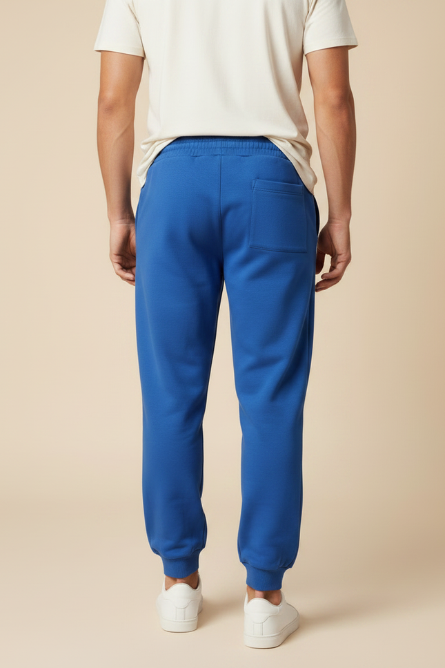 Pantalon Fluide Bleu Cordon Ample Décontracté Homme - Molleton - vue 2