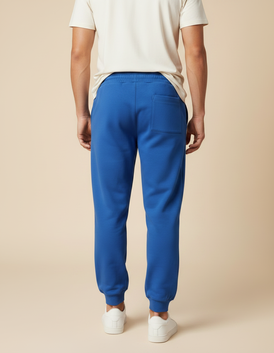 Pantalon Fluide Bleu Cordon Ample Décontracté Homme - Molleton - vue 2