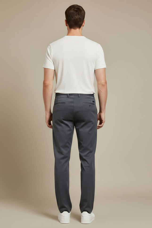 Pantalon Fluide Homme Gris Droit Décontracté Respirant - Polyester - vue 2