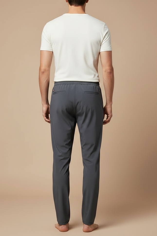 Pantalon Fluide Gris Athlétique Slim Décontracté Homme - Polyester - vue 2