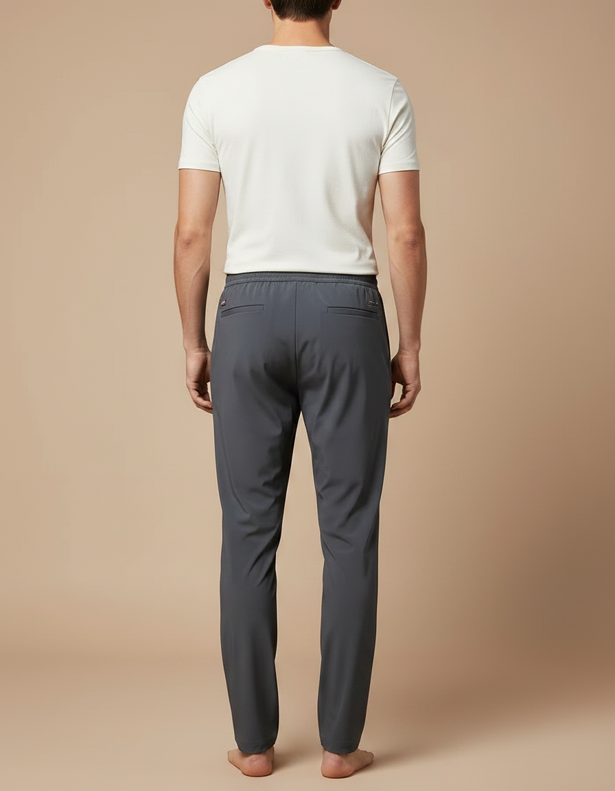 Pantalon Fluide Gris Athlétique Slim Décontracté Homme - Polyester - vue 2