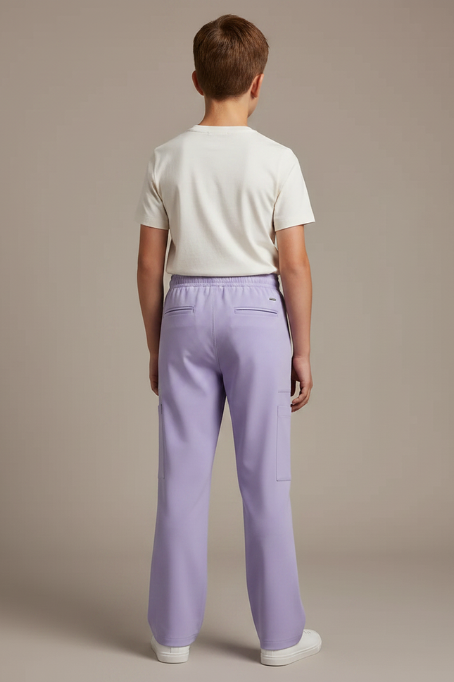 Pantalon Fluide Lavande Ample Cargo Enfant Cordon - Violet Polyester - vue 2