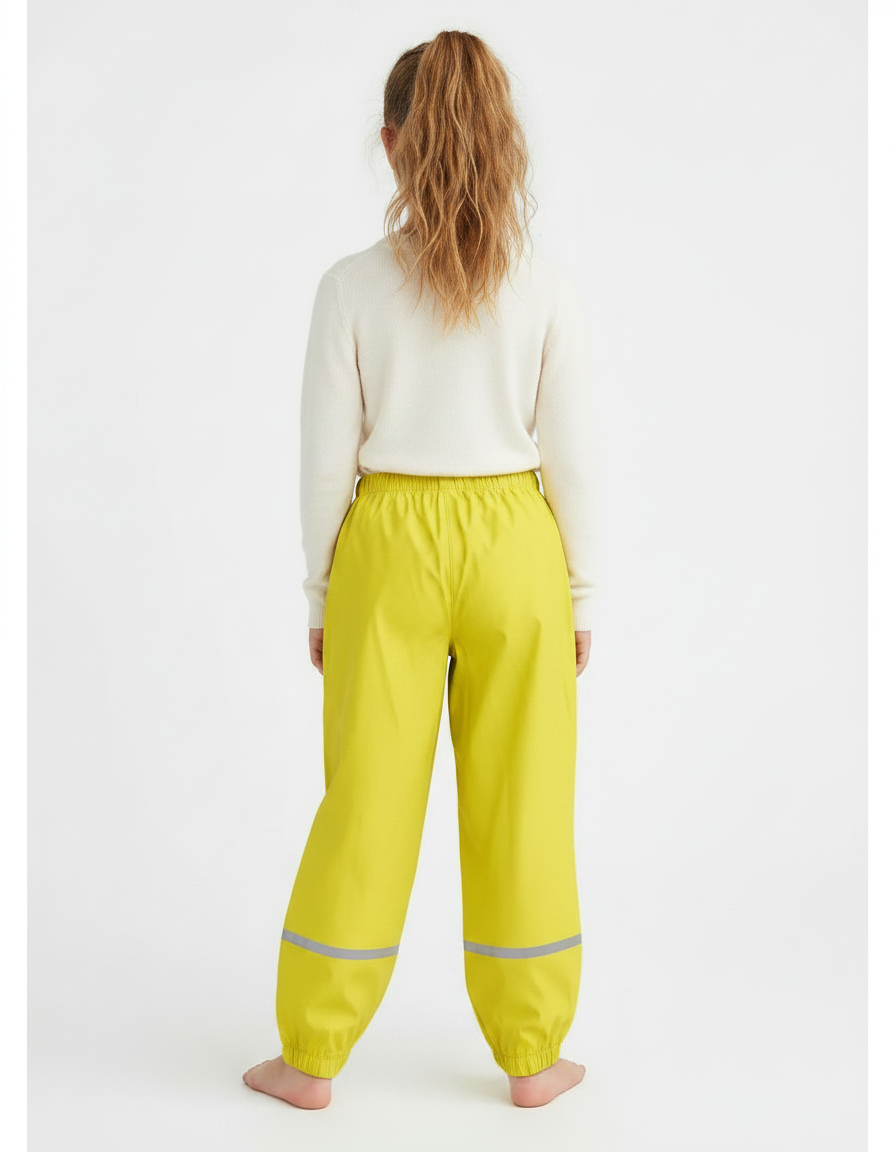 Pantalon Fluide Jaune Imperméable Réfléchissant Enfant - Polyester - vue 2