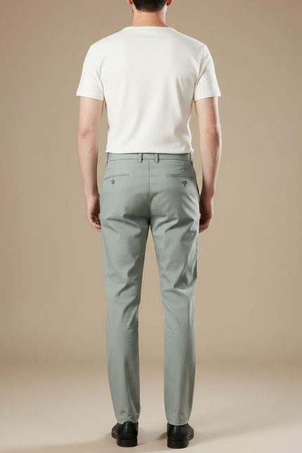 Pantalon Fluide Vert Homme Décontracté Léger Droit - Viscose - vue 2