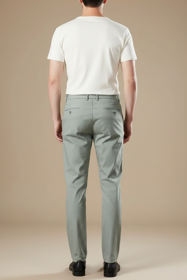 Pantalon Fluide Vert Homme Décontracté Léger Droit - Viscose - vue 2