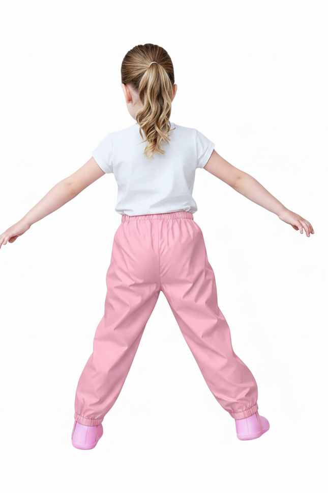 Pantalon Fluide Rose Imperméable Coupe-Vent Enfant - Polyester - vue 2