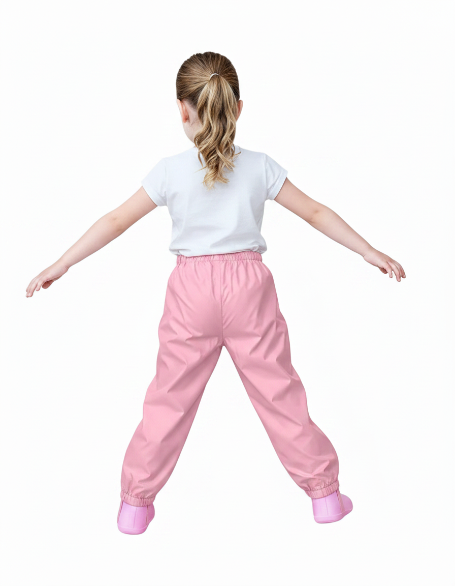 Pantalon Fluide Rose Imperméable Coupe-Vent Enfant - Polyester - vue 2